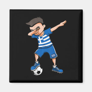 Dabbing Fußball Junge Griechenland Trikot Griechis Magnet