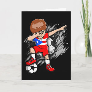 Dabbing Fußball Junge Puerto Rico Fans Trikot Puer Karte