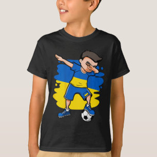 Dabbing Fußball Junge Ukraine Trikot Ukrainischer T-Shirt