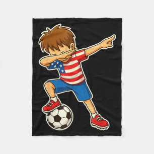 Dabbing Fußball Junge USA Vereinigte Staaten Junge Fleecedecke