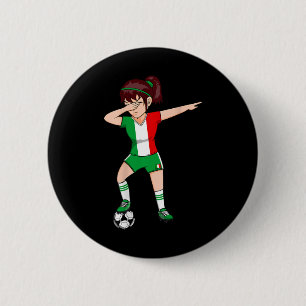 Dabbing Fußball Mädchen Italien Trikot Italienisch Button