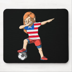 Dabbing Fußball Mädchen Liberia Trikot Liberianisc Mousepad