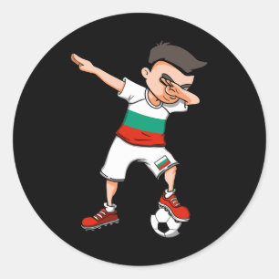 Dabbing Fußballjunge - Bulgarien Trikot bulgarisch Runder Aufkleber