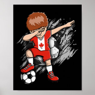 Dabbing Fußballjunge - Kanada Trikot kanadischer F Poster