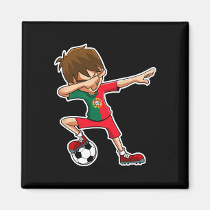 Dabbing Fußballjunge Portugal Trikot Portugiesisch Magnet