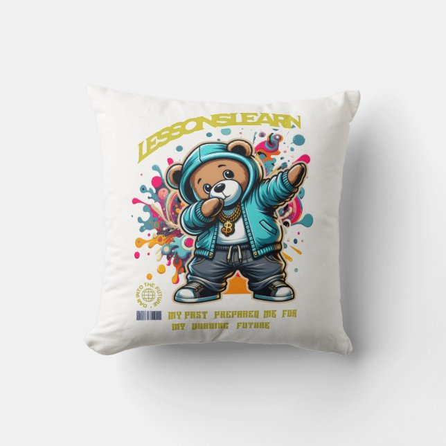 DABBING FUTURE LESSONS LEARN THROW PILLOW KISSEN (Vorderseite)