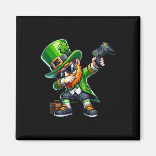 Dabbing Gamer Leprechaun Dab Tanz St Pattys St Pa Magnet