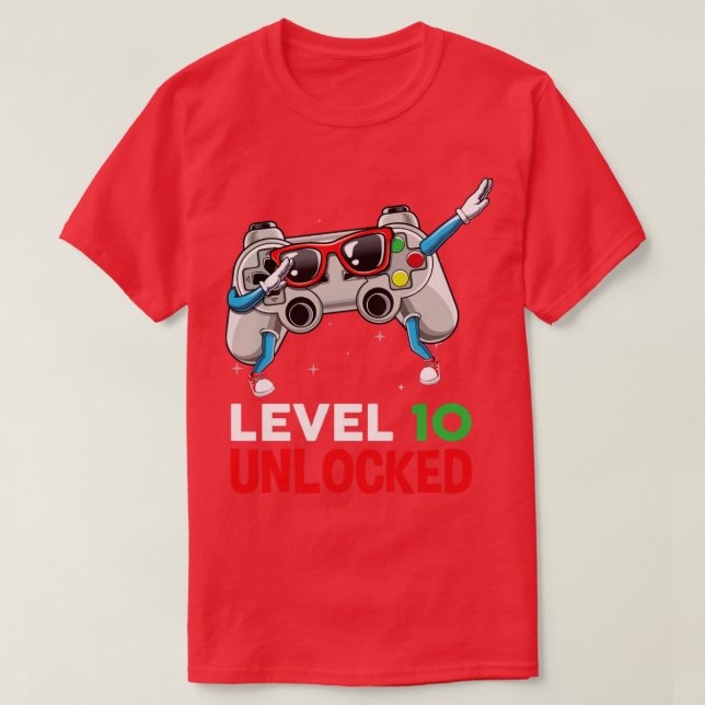 Dabbing Gaming Controller Video Gamer Alter 10 Jah T-Shirt (Design vorne)