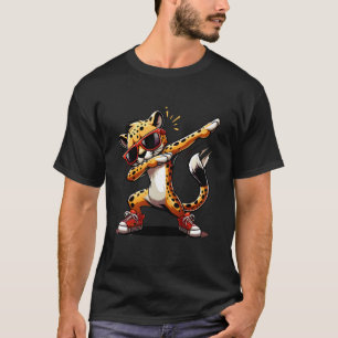Dabbing Gepard Sonnenbrille Lustiger Gepard Tier L T-Shirt