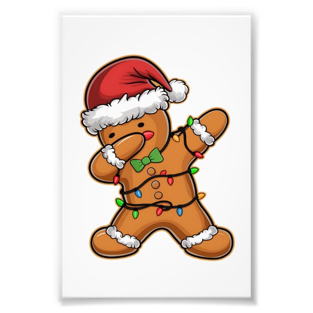Dabbing Gingerbread Baum Weihnachten Fotodruck (Vorne)