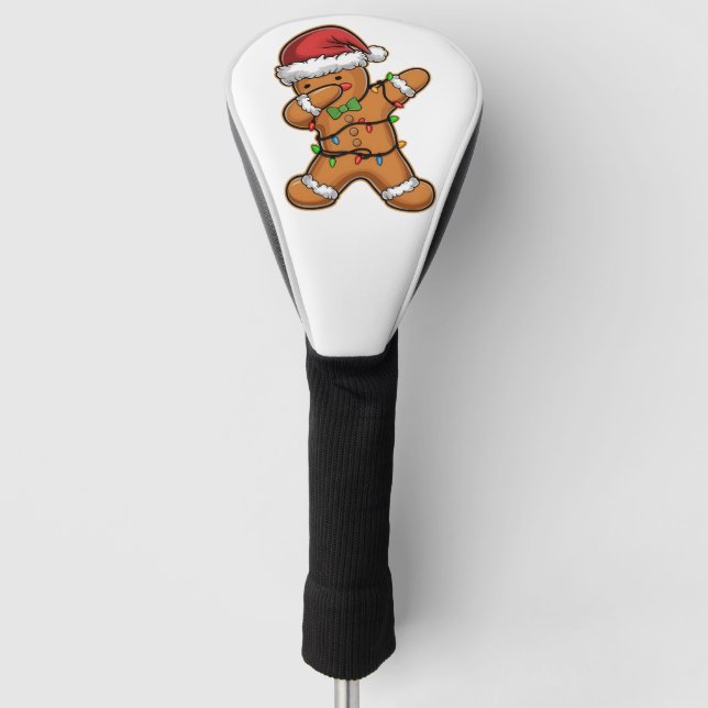 Dabbing Gingerbread Baum Weihnachten Golf Headcover (Vorderseite)