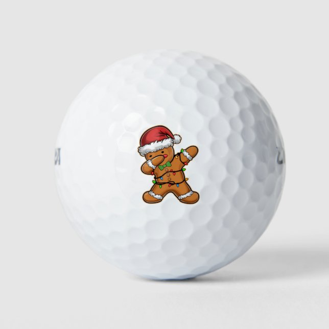 Dabbing Gingerbread Baum Weihnachten Golfball (Vorderseite)