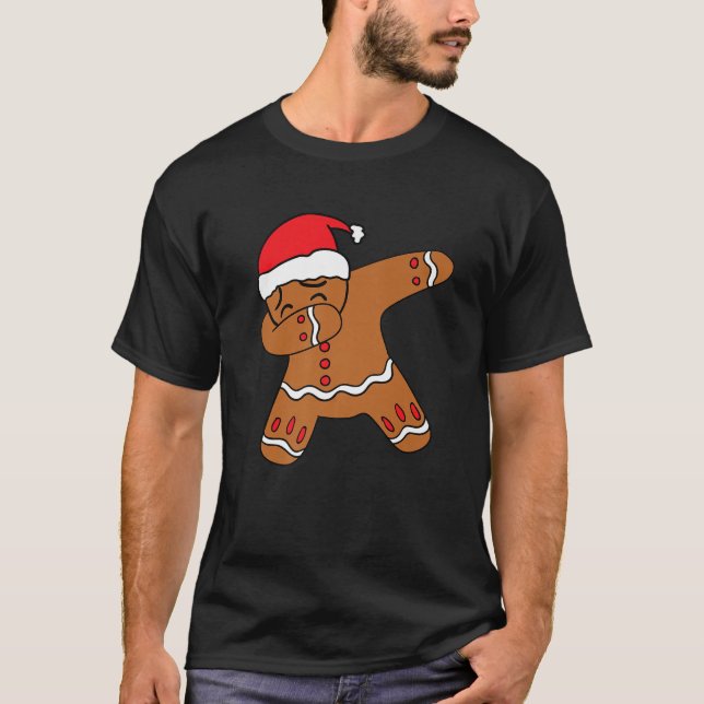 Dabbing Gingerbread Man Backkuchen Uganda Weihnach T-Shirt (Vorderseite)