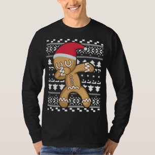 Dabbing Gingerbread Man Ugly Christmas Sweater T-Shirt