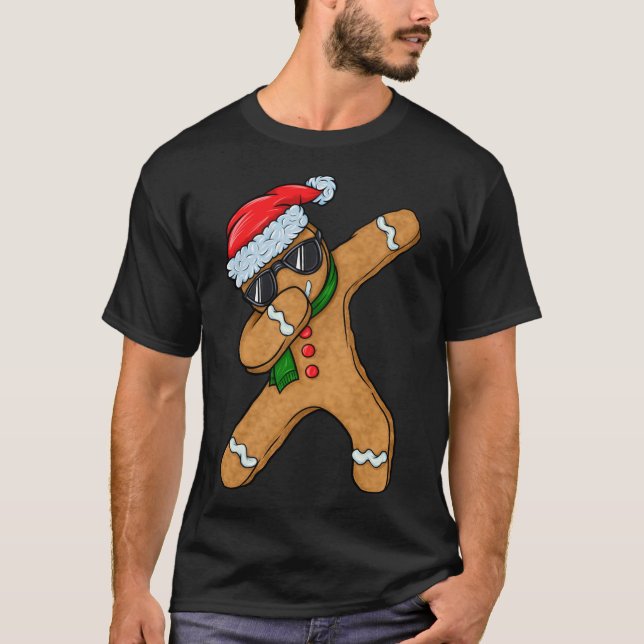 Dabbing Gingerbread Mann Cookie Weihnachtsgin T-Shirt (Vorderseite)