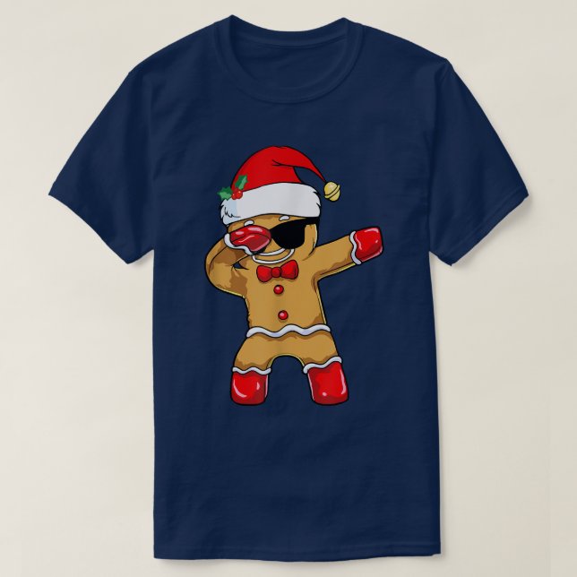 Dabbing Gingerbread Mann Weihnachtsgebäck Kinder F T-Shirt (Design vorne)