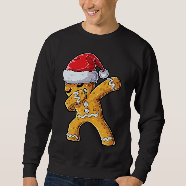 Dabbing Gingerbread Santa Christmas Kids Boys Xmas Sweatshirt (Vorderseite)
