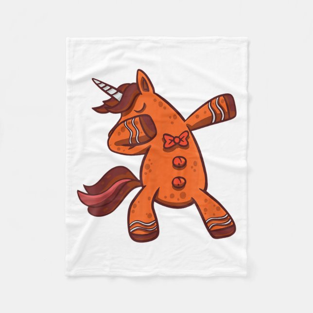 Dabbing Gingerbread Unicorn Cookie Christmas  Fleecedecke (Vorderseite)