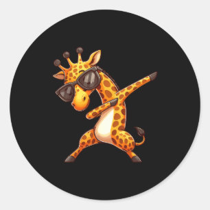 Dabbing-Giraffe Runder Aufkleber