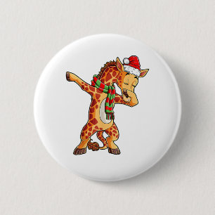 Dabbing Giraffe Santa T Shirt Weihnachtskids Jungs Button