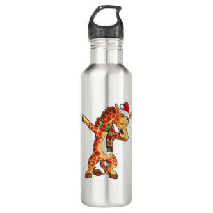 Dabbing Giraffe Santa T Shirt Weihnachtskids Jungs Edelstahlflasche