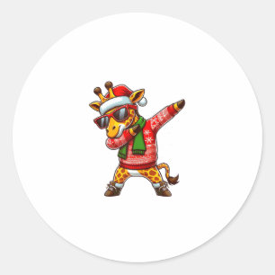 Dabbing Giraffe Sonnenbrille Giraffe Animal Dance  Runder Aufkleber