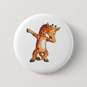 Dabbing Giraffe T Shirt Giraffen Funny Dab Dance T Button