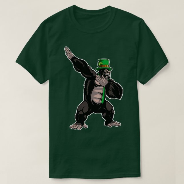 Dabbing Gorilla Leprechaun St Patricks Day for Boy T-Shirt (Design vorne)