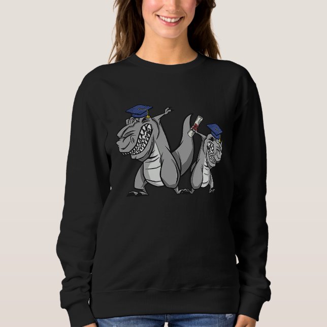 Dabbing Graduation Rex Matching Dinosaur Family Fa Sweatshirt (Vorderseite)