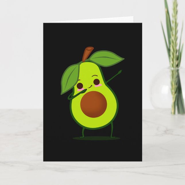 Dabbing Green Avocado Dab Funny Dancing Frucht Karte (Vorderseite)