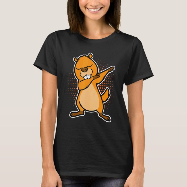Dabbing Groundhog Day Designs T-Shirt (Vorderseite)