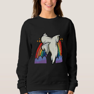 Dabbing Halloween Boo Boo Skelett Regenbogen Junge Sweatshirt