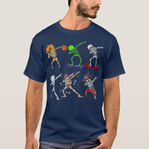 Dabbing Halloween Boys Skeleton Zombie Beängstigen T-Shirt