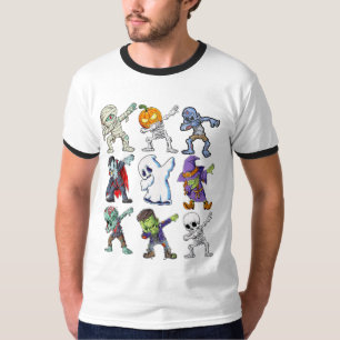 Dabbing Halloween Boys Skeleton Zombie Mummy T-Shirt