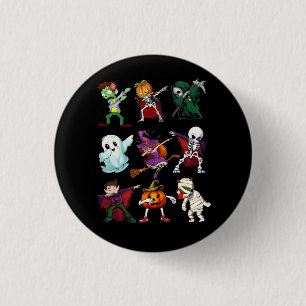 Dabbing Halloween Hexenkelett Zombie Beängstigende Button