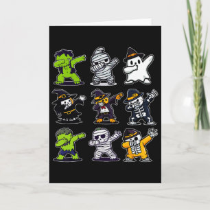 Dabbing Halloween Jungen Skelett Zombie Gruseliger Karte