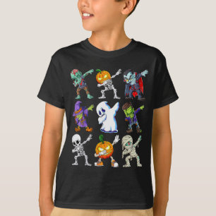 Dabbing Halloween Jungen Skelett Zombie Y Kürbis M T-Shirt