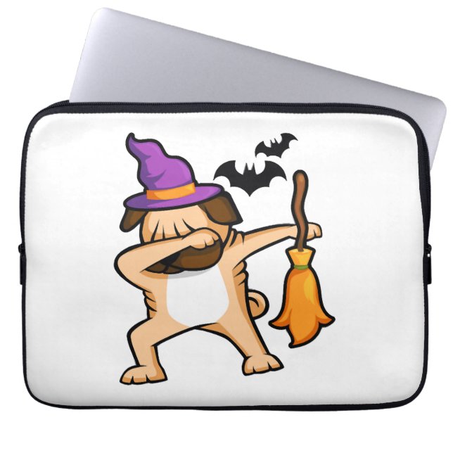 Dabbing Halloween Mops Dog Laptopschutzhülle (Vorderseite)