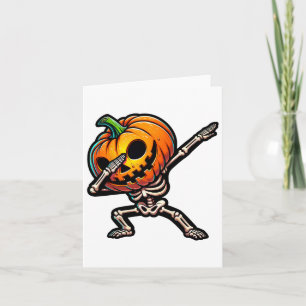 Dabbing Halloween Skeleton Boys Trick Leckerei Fun Karte