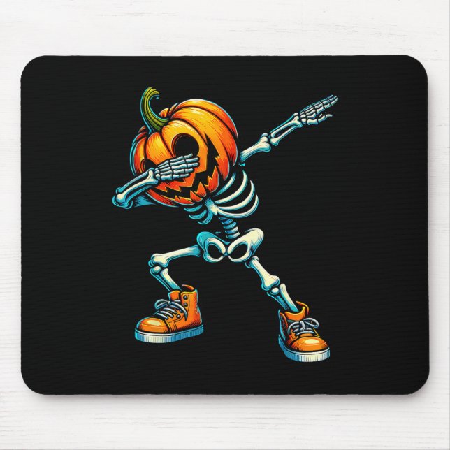 Dabbing Halloween Skeleton Boys Trick Leckerei Fun Mousepad (Vorne)