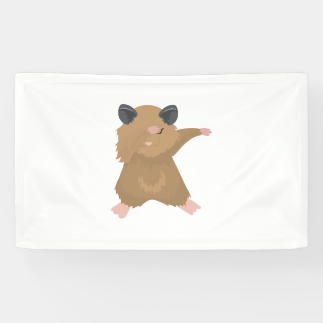 Dabbing Hamster Tanz Funny Dab Tanz Geschenk Banner (Horizontal)