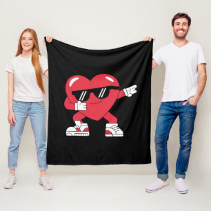 Dabbing Heart Funny Gifts Valentinstag Fleecedecke