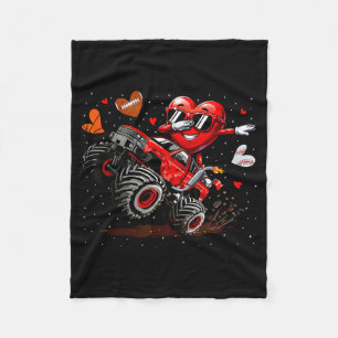 Dabbing Heart Monster Truck Baseball Football Männ Fleecedecke