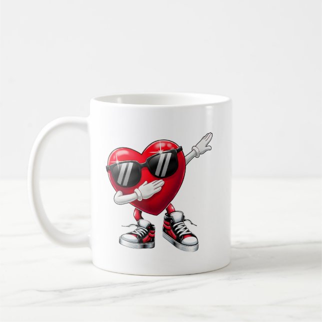 Dabbing Herz Coole Liebe Valentinstag Kaffeetasse (Links)