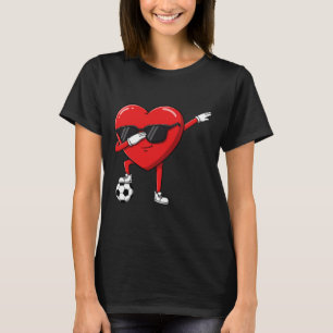 Dabbing Herz Dab Süß Valentinstag Jungen Fußball T-Shirt