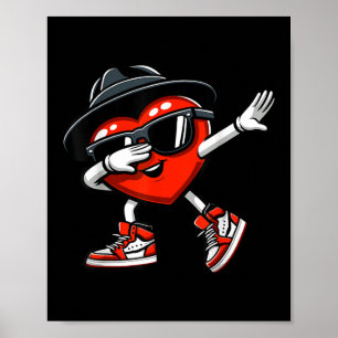 Dabbing Herz Funny Liebe Kinder Jungen Männer Vale Poster