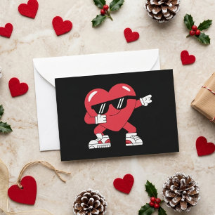 Dabbing Herz Lustiger Valentinstag Liebesdesign Mitteilungskarte