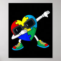 Dabbing Herz Puzzle Stücke Autismus Dab Boys Girls