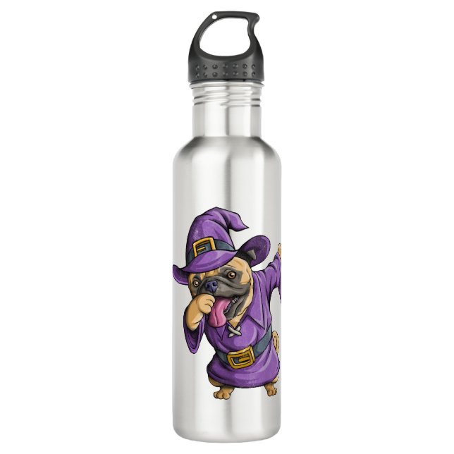 Dabbing Hexe Mops Niedlich Halloween Möpsen Funny  Edelstahlflasche (Vorderseite)