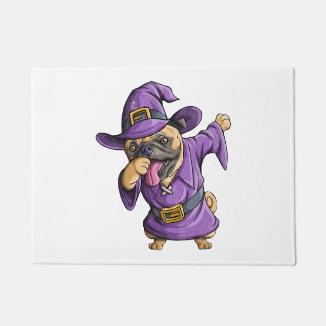 Dabbing Hexe Mops Niedlich Halloween Möpsen Funny  Fußmatte (Vorderseite)
